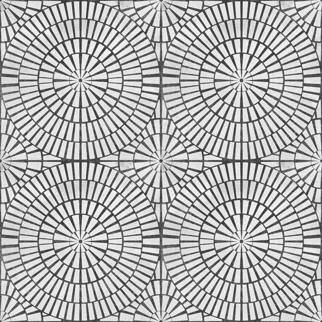 Exotica Cerchio Di Mattoni Black, geometric wall tile for bathroom